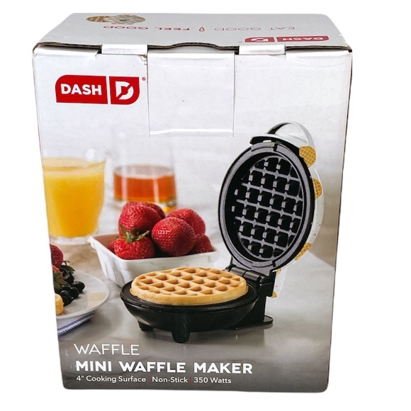 Dash Waffle Pattern Mini Waffle Maker, White - Picture 2 of 5